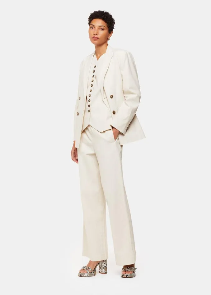 Whistles Tops Oatmeal Lindsey Linen Blend Waistcoat 8211 Women