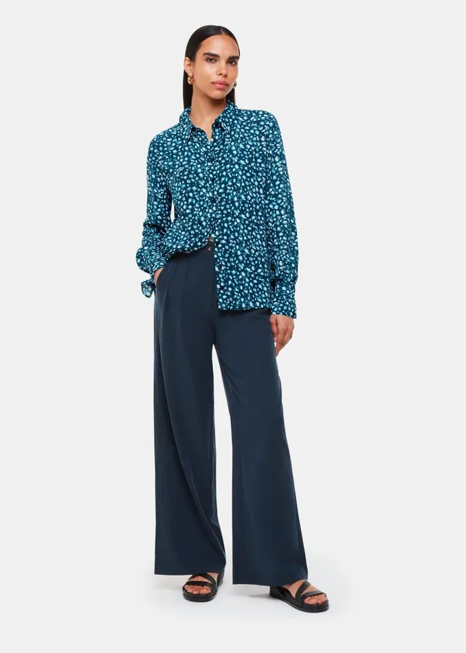 Whistles Tops Teal Pastel Leopard Print Shirt 8211 Women