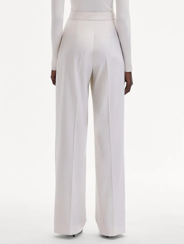 Wide Leg Wool Gabardine Pant Ivory Women Oscar De La Renta Pants and Skirts Wide Leg Wool Gabardine Pant Ivory Women Oscar De La Renta Pants and Skirts