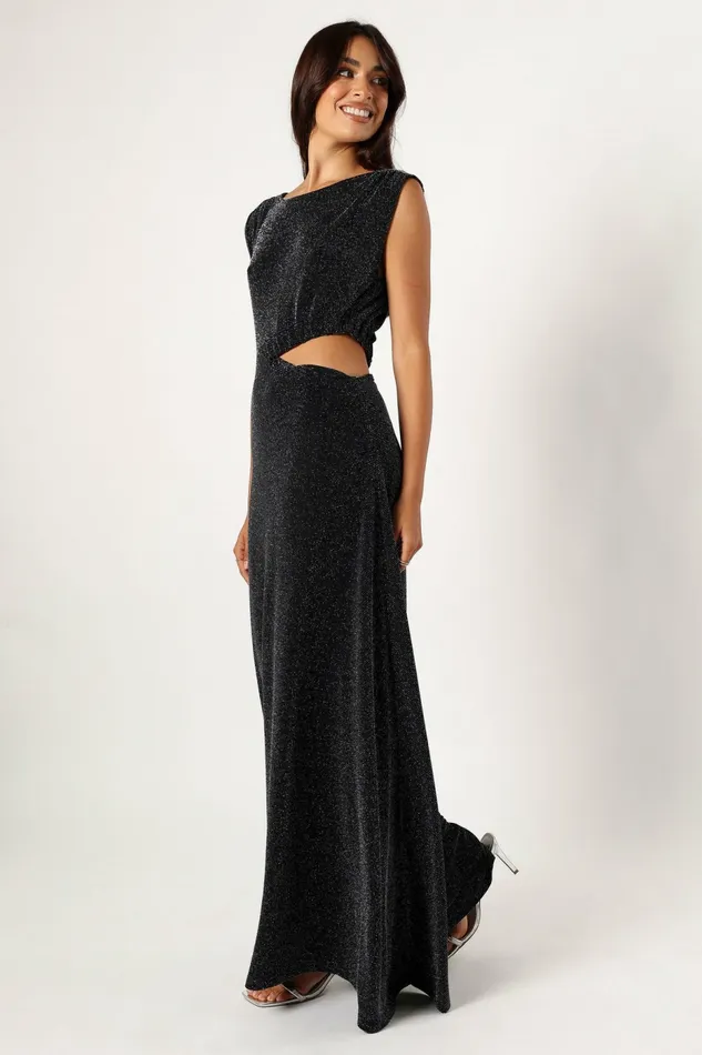 Winter Dresses Petal and Pup Women Nolah Maxi Dress Black Sparkle
