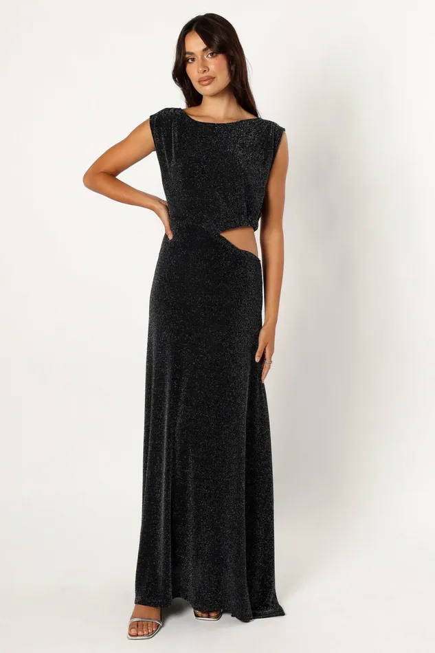 Winter Dresses Petal and Pup Women Nolah Maxi Dress Black Sparkle