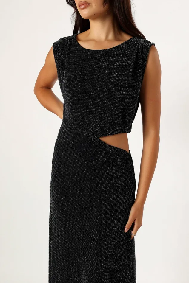 Winter Dresses Petal and Pup Women Nolah Maxi Dress Black Sparkle