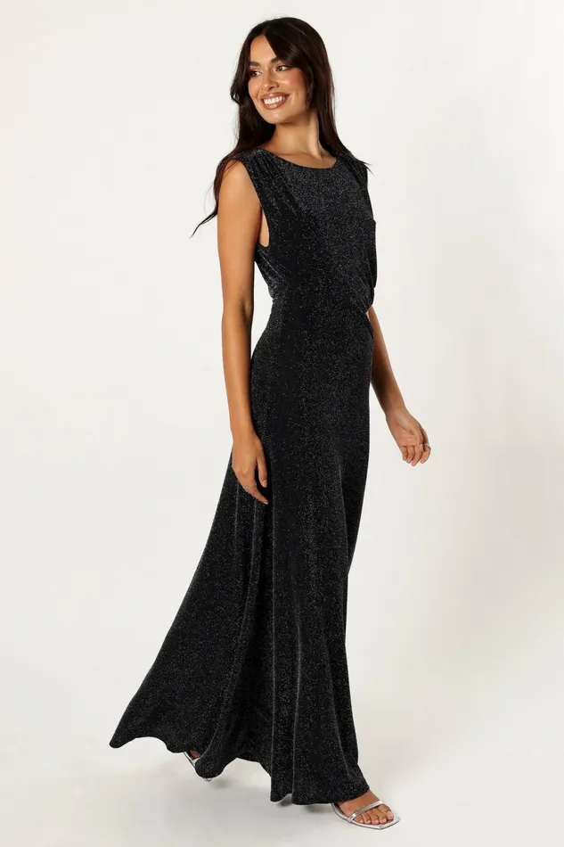 Winter Dresses Petal and Pup Women Nolah Maxi Dress Black Sparkle