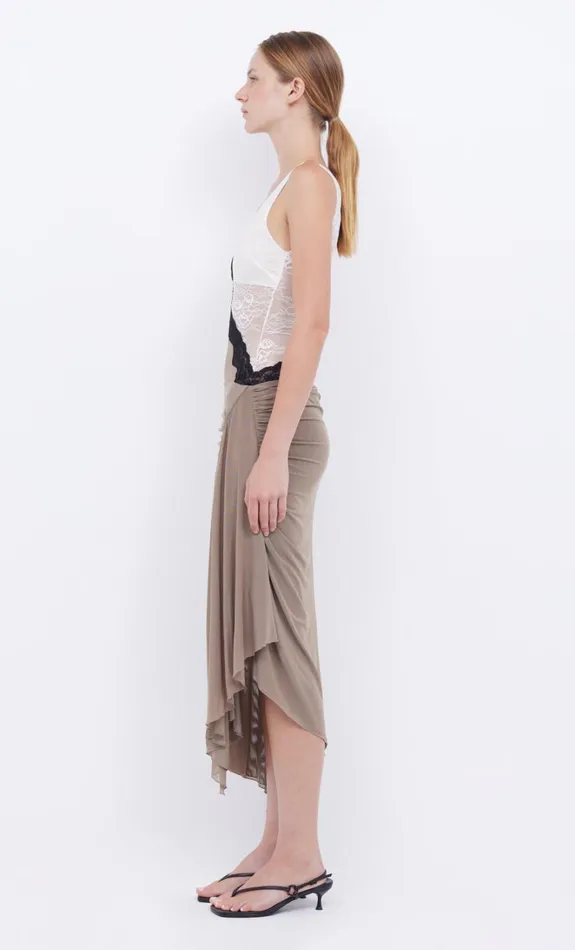 Women ABRIELLE ASYM MIDI DRESS 8211 TAUPEIVORY Bec Bridge Wedding Guest