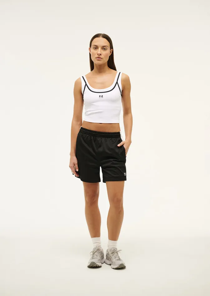 Women ActivewearShorts PE Nation SONIC SHORT IN BLACK and OPTIC WHITE