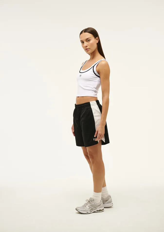Women ActivewearShorts PE Nation SONIC SHORT IN BLACK and OPTIC WHITE