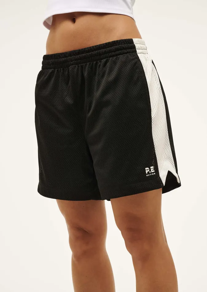 Women ActivewearShorts PE Nation SONIC SHORT IN BLACK and OPTIC WHITE