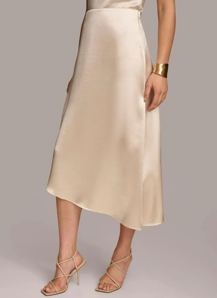 Women ASYMMETRICAL FLARE HEM SKIRT Sand Donna Karan New York Skirts Women ASYMMETRICAL FLARE HEM SKIRT Sand Donna Karan New York Skirts