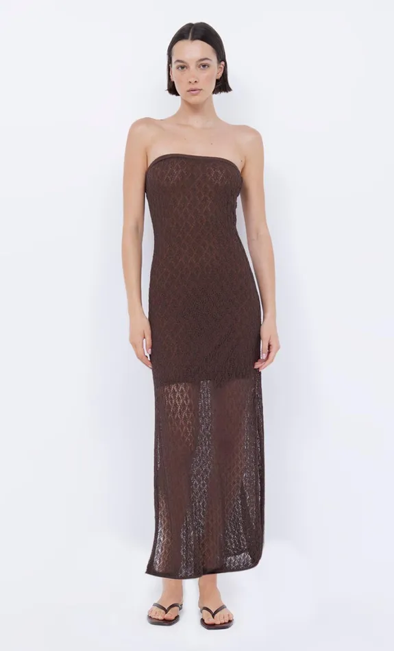 Women AURORA STRAPLESS DRESS 8211 CHOC Bec Bridge Midi Dresses