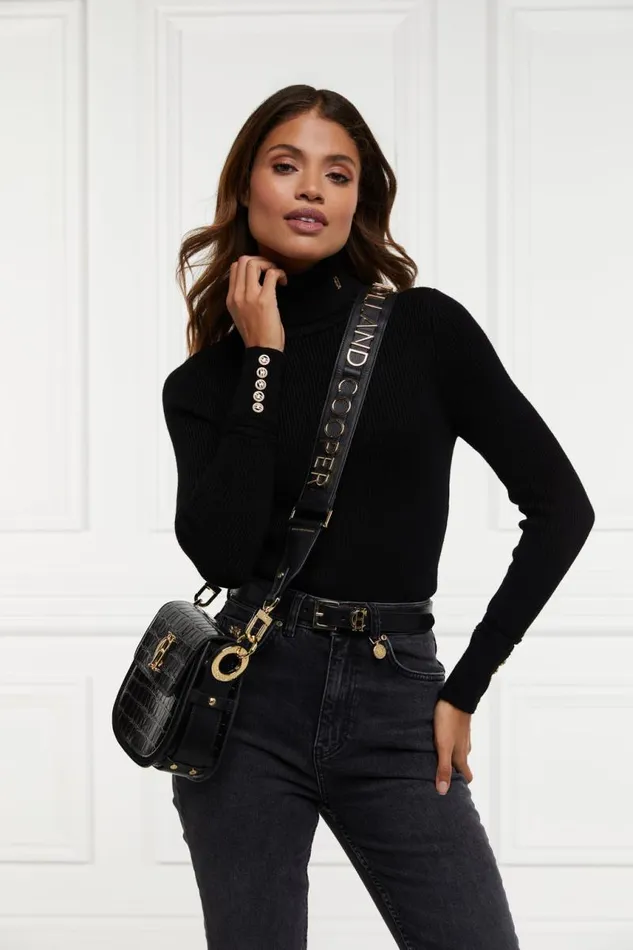 Women Bags Holland Cooper Abbot Bag Strap Black Gold Women Bags Holland Cooper Abbot Bag Strap Black Gold