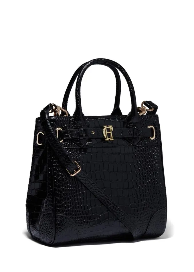 Women Bags Holland Cooper The Brompton Mini Tote Black Croc