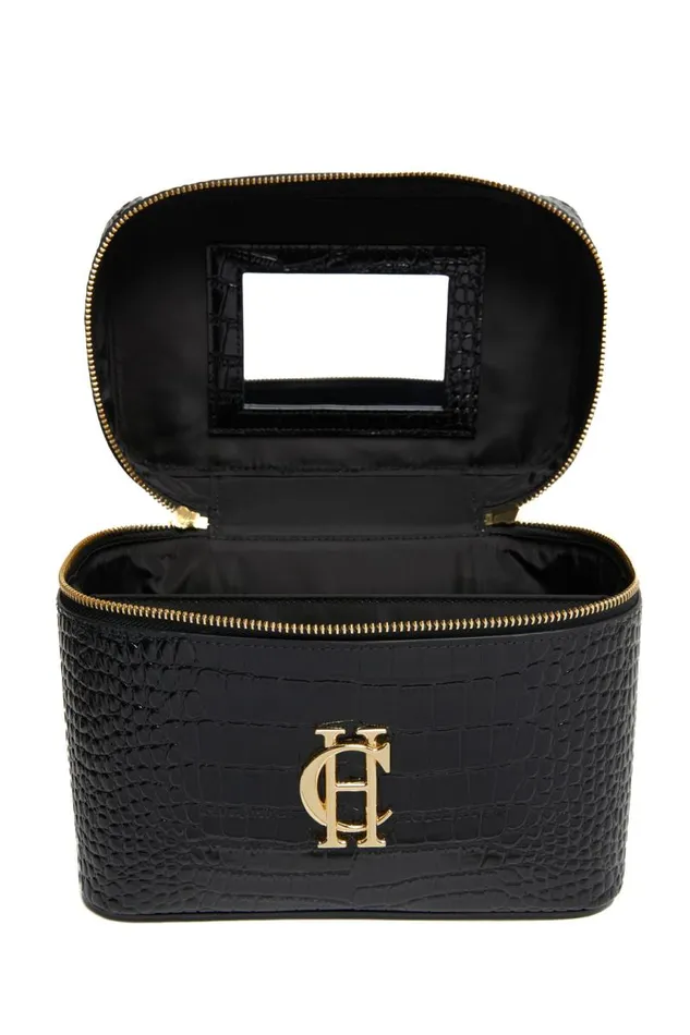 Women Bags Holland Cooper Travel Makeup Bag Black Croc Women Bags Holland Cooper Travel Makeup Bag Black Croc