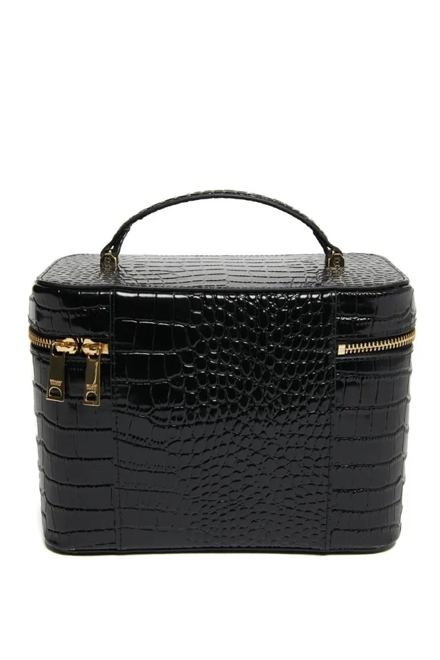 Women Bags Holland Cooper Travel Makeup Bag Black Croc Women Bags Holland Cooper Travel Makeup Bag Black Croc