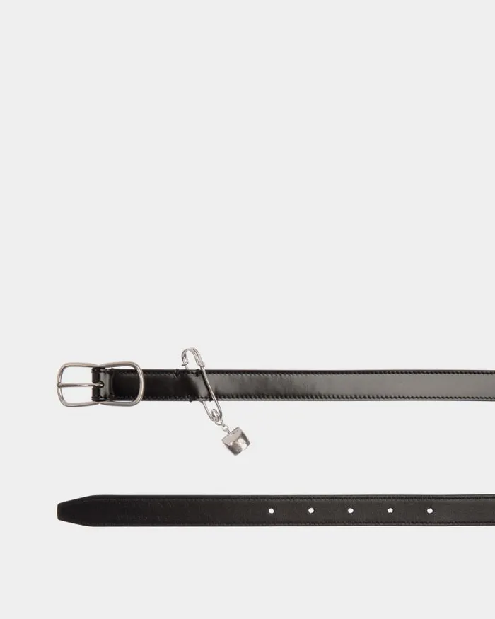 Women Bally Belts Loto 20 Mm Belt In Black Brushed Leather Black Women Bally Belts Loto 20 Mm Belt In Black Brushed Leather Black