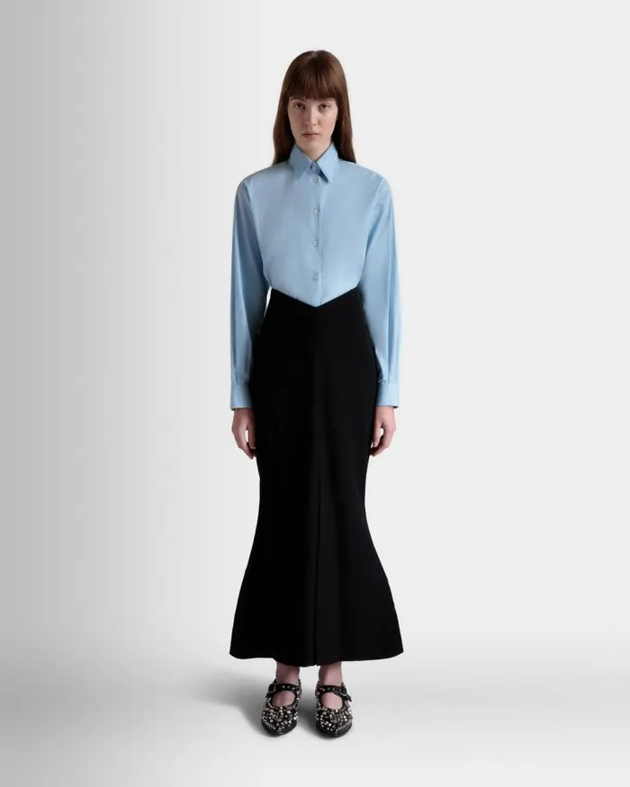 Women Bally Dresses and Skirts Long Skirt In Black Wool Blend Black Women Bally Dresses and Skirts Long Skirt In Black Wool Blend Black