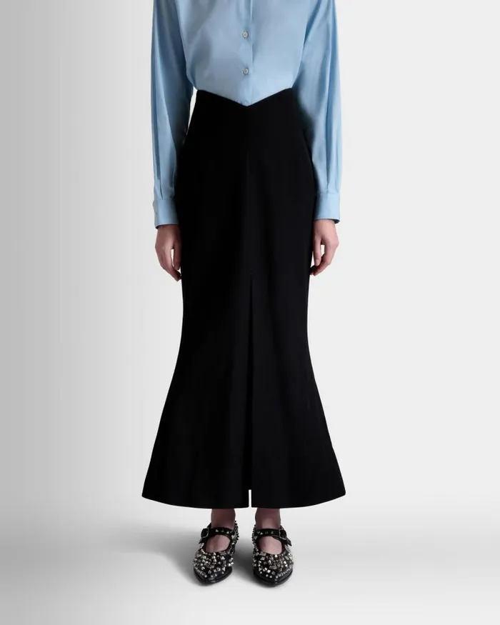 Women Bally Dresses and Skirts Long Skirt In Black Wool Blend Black Women Bally Dresses and Skirts Long Skirt In Black Wool Blend Black