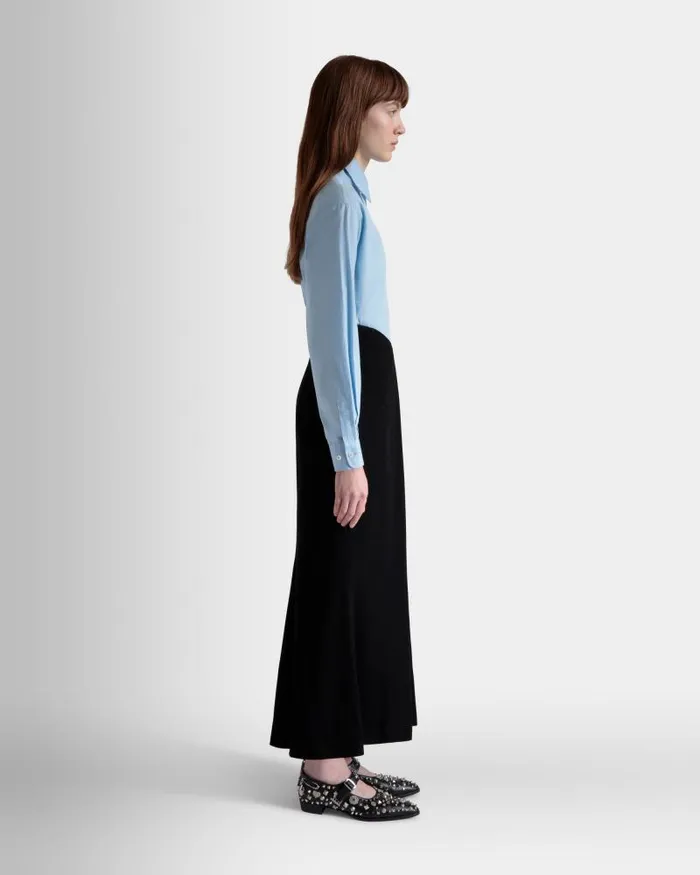 Women Bally Dresses and Skirts Long Skirt In Black Wool Blend Black Women Bally Dresses and Skirts Long Skirt In Black Wool Blend Black