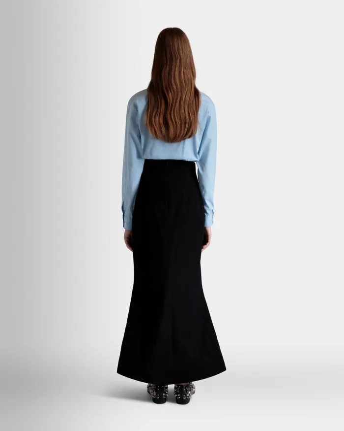 Women Bally Dresses and Skirts Long Skirt In Black Wool Blend Black Women Bally Dresses and Skirts Long Skirt In Black Wool Blend Black