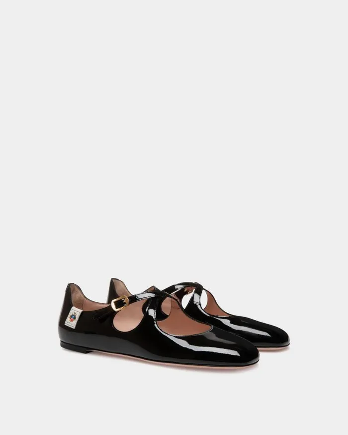 Women Bally Flats and Moccasins Ballyrina Flat In Black Patent Leather Black Women Bally Flats and Moccasins Ballyrina Flat In Black Patent Leather Black