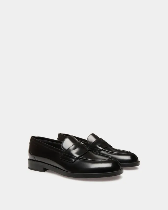 Women Bally Flats and Moccasins Egli Loafer In Black Leather Black Women Bally Flats and Moccasins Egli Loafer In Black Leather Black