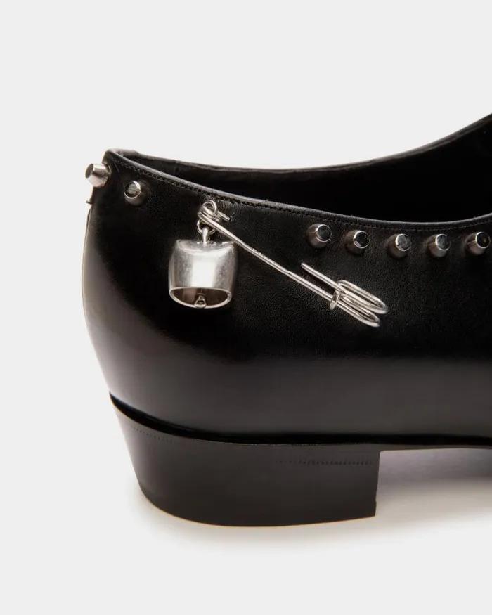 Women Bally Flats and Moccasins Glendale MaryJane In Black Leather With Studs Black