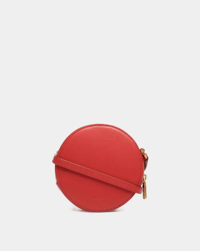 Women Bally Mini and Belt Bags Swissness Round Minibag With Studs In Candy Red Leather Red Women Bally Mini and Belt Bags Swissness Round Minibag With Studs In Candy Red Leather Red