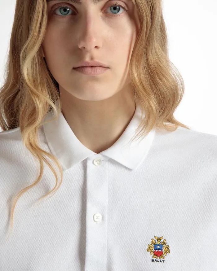 Women Bally Shirts and TShirts Short Sleeve Polo In White Cotton White Women Bally Shirts and TShirts Short Sleeve Polo In White Cotton White
