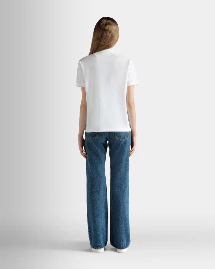 Women Bally Shirts and TShirts Short Sleeve Polo In White Cotton White Women Bally Shirts and TShirts Short Sleeve Polo In White Cotton White