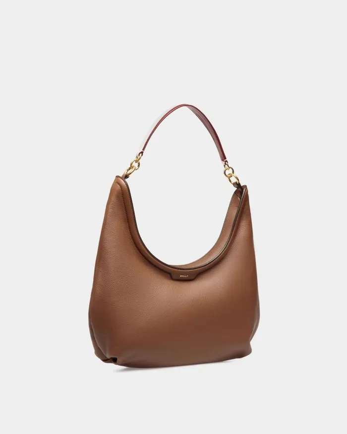 Women Bally Shoulder Bags Code Hobo Bag In Brown Leather Brown