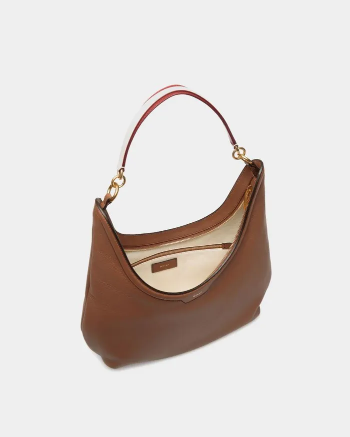 Women Bally Shoulder Bags Code Hobo Bag In Brown Leather Brown