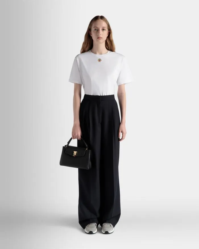 Women Bally Top Handle Bags Lock Me Small Top Handle Bag In Black Grained Leather Black Women Bally Top Handle Bags Lock Me Small Top Handle Bag In Black Grained Leather Black