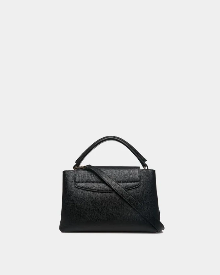 Women Bally Top Handle Bags Lock Me Small Top Handle Bag In Black Grained Leather Black Women Bally Top Handle Bags Lock Me Small Top Handle Bag In Black Grained Leather Black