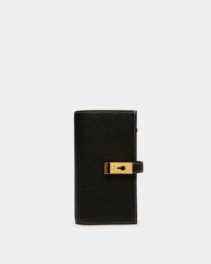 Women Bally Wallets and Card Holders Lock Me French Wallet In Black Leather Black Women Bally Wallets and Card Holders Lock Me French Wallet In Black Leather Black