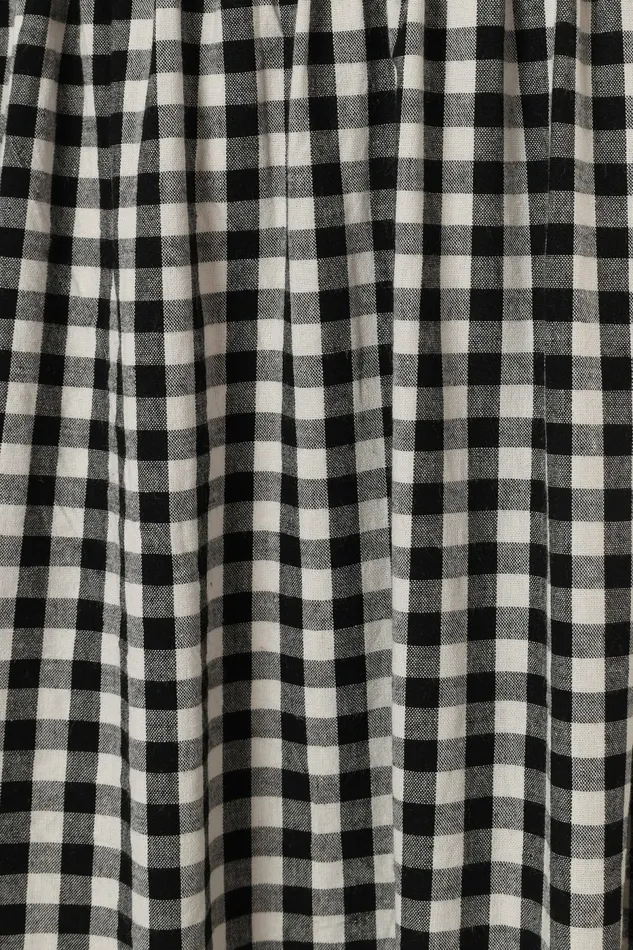 Women Bambi Tiered Midi Skirt Black Gingham Matching Sets Petal and Pup