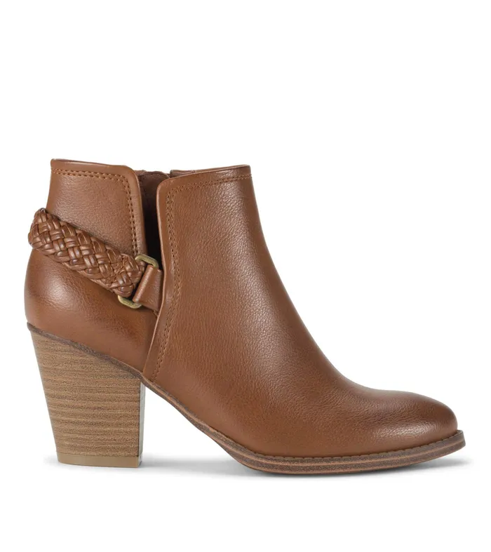 Women Baretraps Booties Charlotte Block Heel Bootie Walnut
