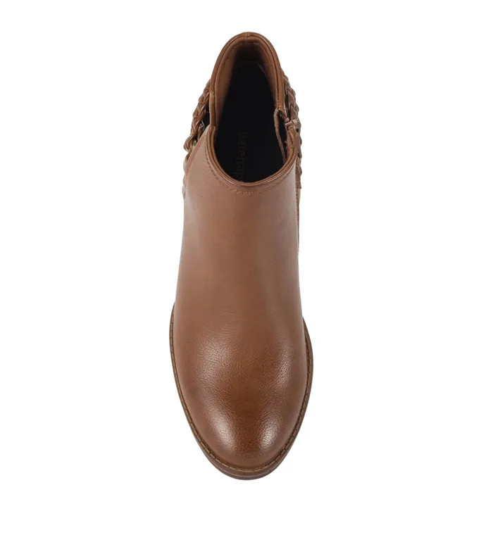 Women Baretraps Booties Charlotte Block Heel Bootie Walnut