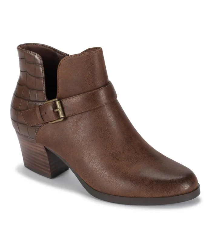 Women Baretraps Booties Lexis Block Heel Bootie Brush Brown Croco