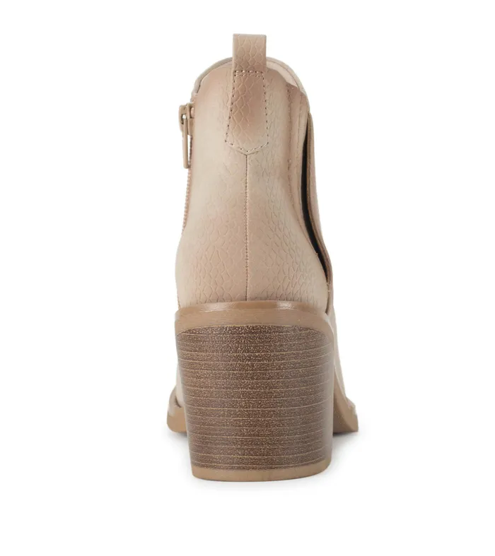 Women Baretraps Booties Maria Block Heel Bootie Oatmeal