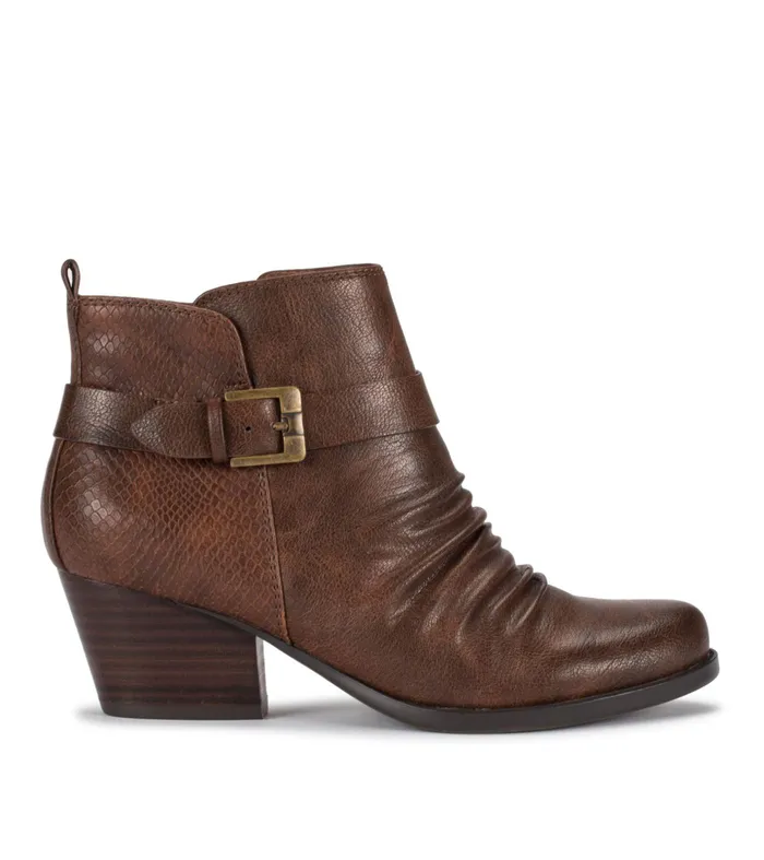 Women Baretraps Booties Rebel Block Heel Bootie Dark Brown