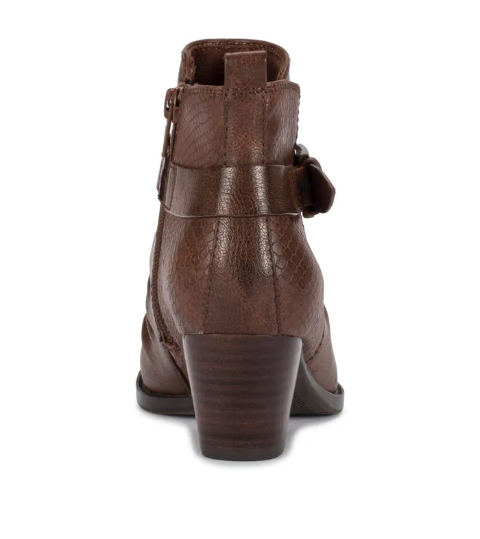 Women Baretraps Booties Rebel Block Heel Bootie Dark Brown