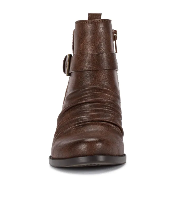 Women Baretraps Booties Rebel Block Heel Bootie Dark Brown