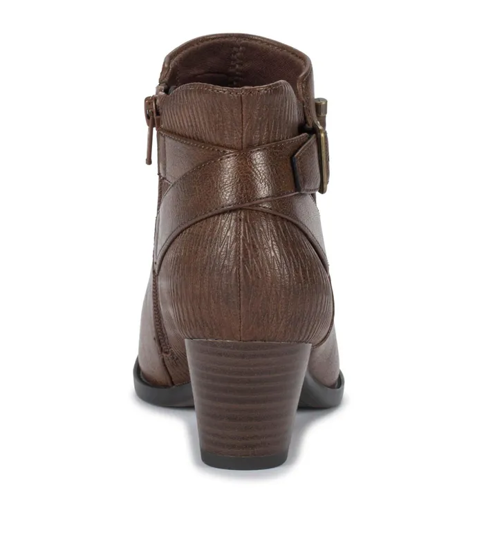 Women Baretraps Booties Reggie Block Heel Bootie Dark Brown