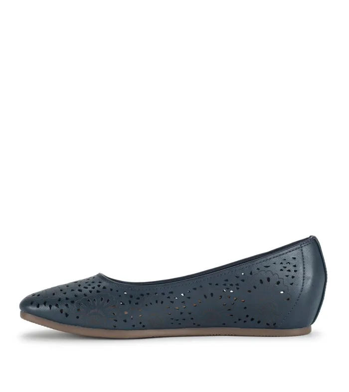 Women Baretraps Flats and Loafers Chika Casual Flat Navy Blue