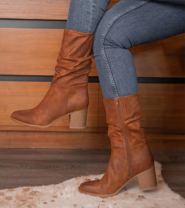 Women Baretraps Posture Plus Boots Raz Mid Calf Boot Toffee