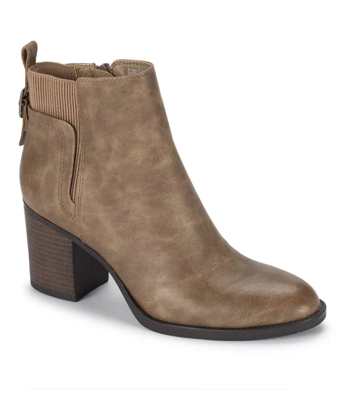 Women Baretraps Posture Plus Boots Rhoslyn Block Heel Bootie Taupe
