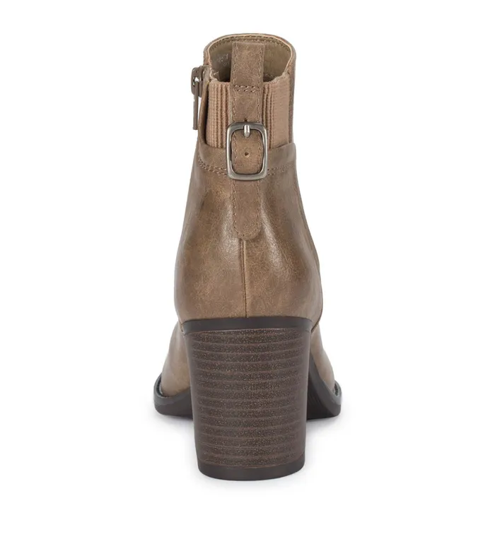 Women Baretraps Posture Plus Boots Rhoslyn Block Heel Bootie Taupe