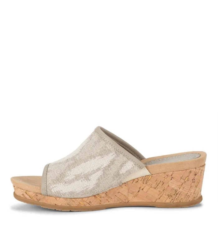 Women Baretraps Slides and Slip On Sandals Flossey Wedge Slide Sandal Natural Ikat