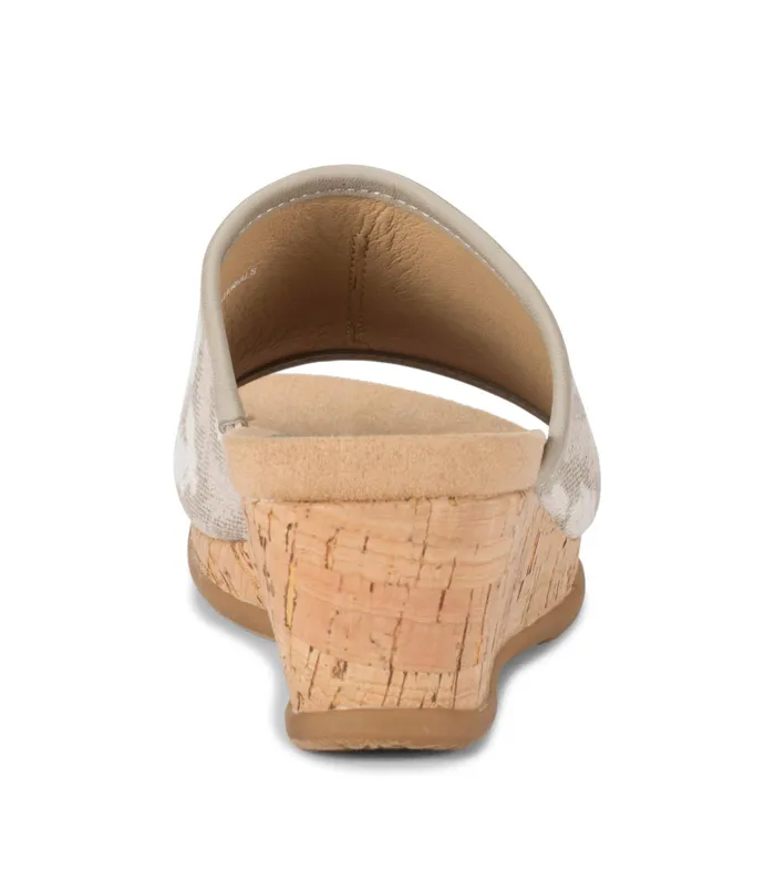 Women Baretraps Slides and Slip On Sandals Flossey Wedge Slide Sandal Natural Ikat