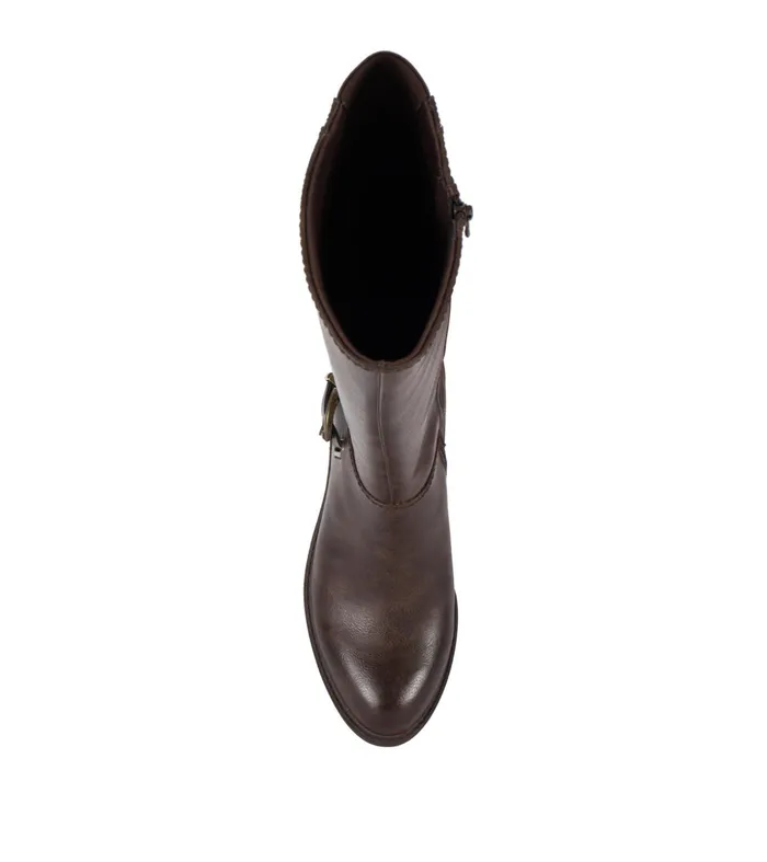 Women Baretraps Wide Calf Boots Sasson Wide Calf Tall Boot Dark Brown