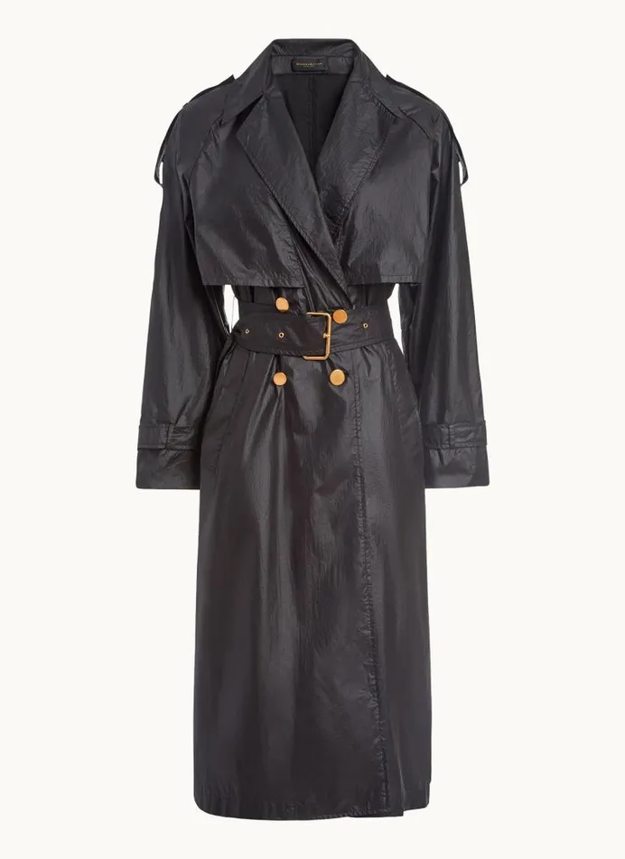 Women BELTED LIGHT WEIGHT TRENCH Black Donna Karan New York Outerwear Women BELTED LIGHT WEIGHT TRENCH Black Donna Karan New York Outerwear